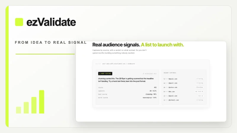 ezValidate logo and a real source-aware validation results dashboard