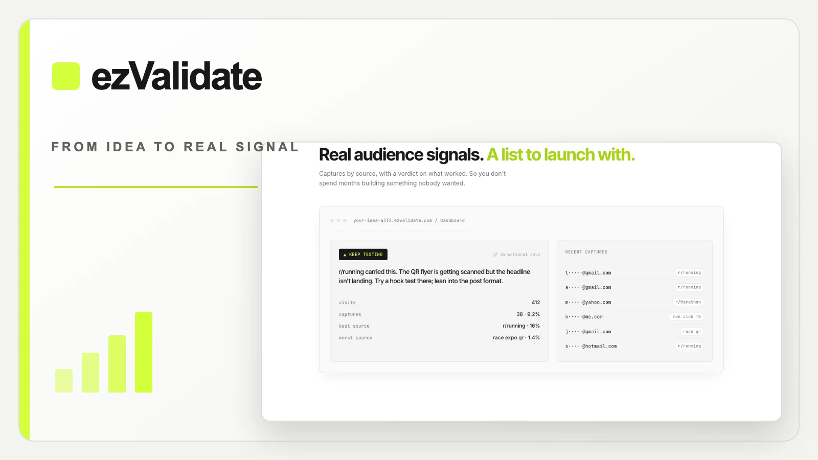 ezValidate logo and a real source-aware validation results dashboard
